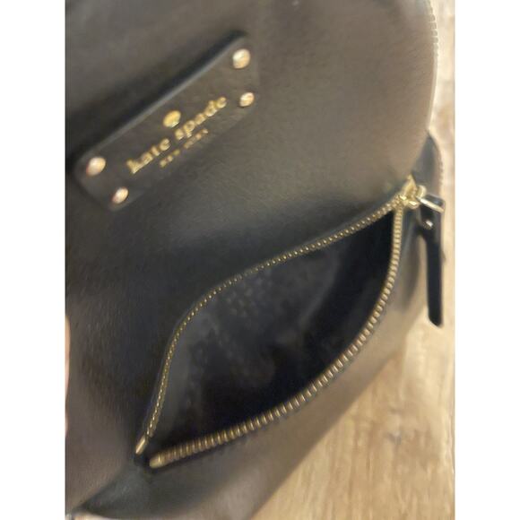 KATE SPADE NEW YORK Black Mini Backpack Women's Animal Print Leather Purse Bag - Picture 9 of 14